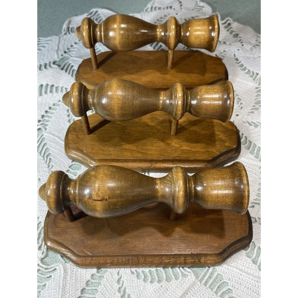 Vintage 70s Colonial Wood Wall Sconce Candle Holders Wooden Rustic Decor 3